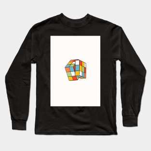 Retro colorful design with Rubik’s cube Long Sleeve T-Shirt